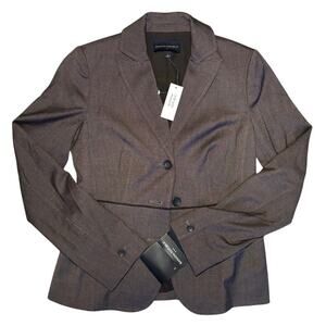 Banana Republic Brown Fitted Blazer 🤎 NWT • Tailored Classic • Size 0